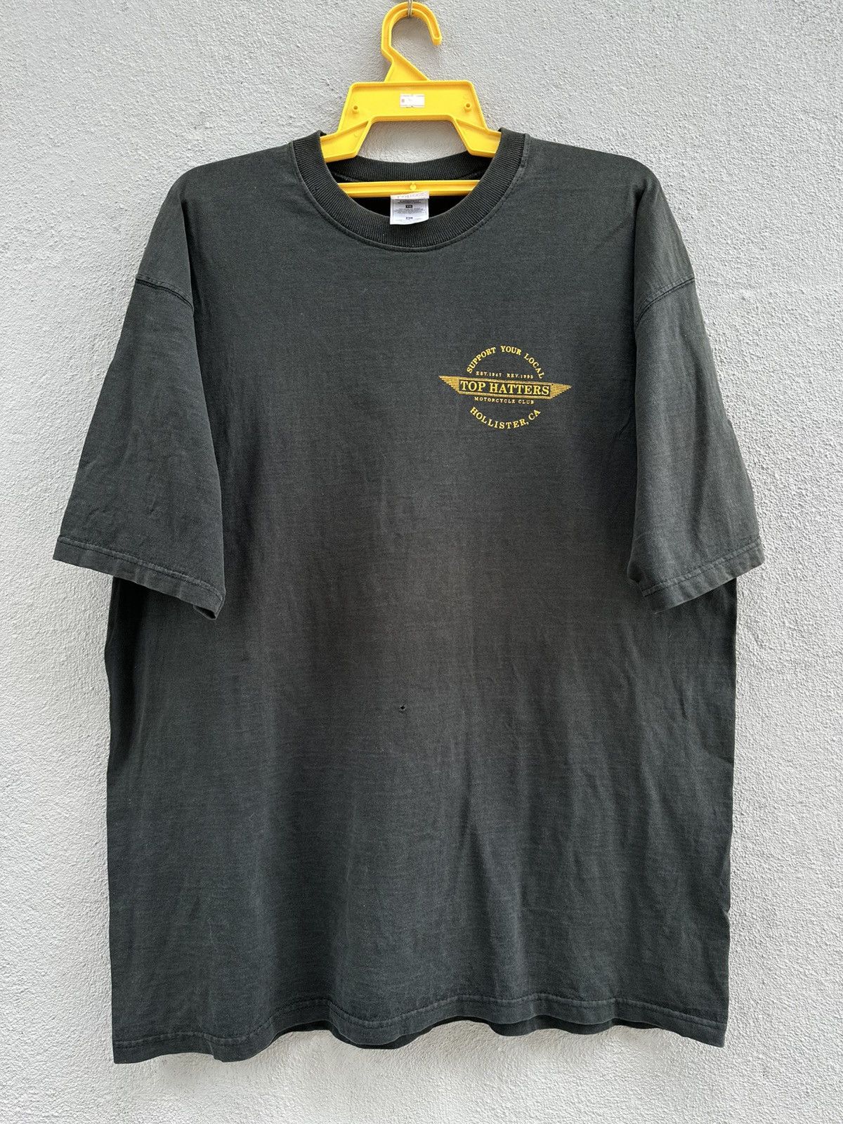Harley Davidson Thrashed Vintage 90s Top Hatters Motorcyle Club Faded Grunge Size US XL / EU 56 / 4 - 2 Thumbnail