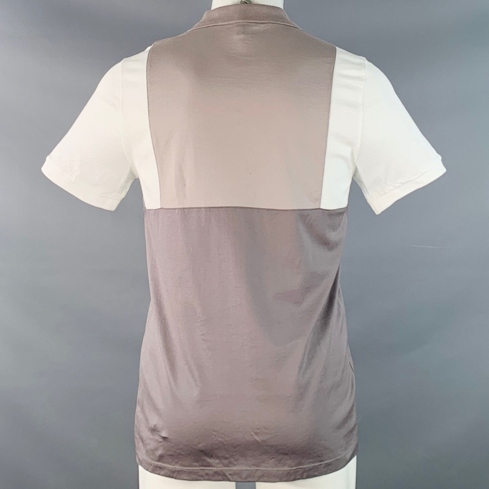 Reiss REISS Samuel Tan Brown Color Block Cotton Jersey Zip Up Polo Size US S / EU 44-46 / 1 - 3 Thumbnail