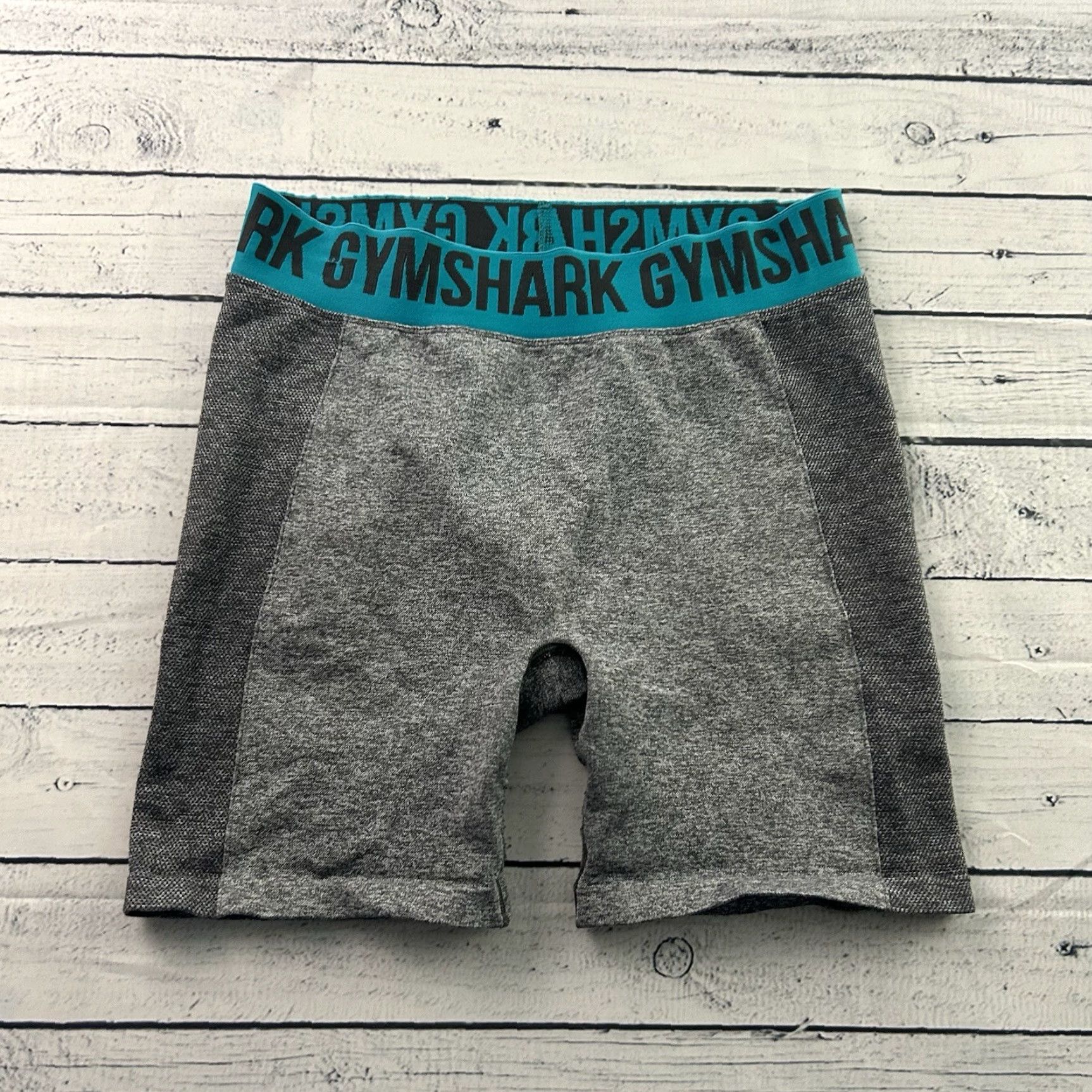 Gymshark Gymshark Tight Athletic Shorts Women's L Gray Teal Blue Athletic Womens L Shorts Size 36" / US 14 / IT 50 - 2 Thumbnail