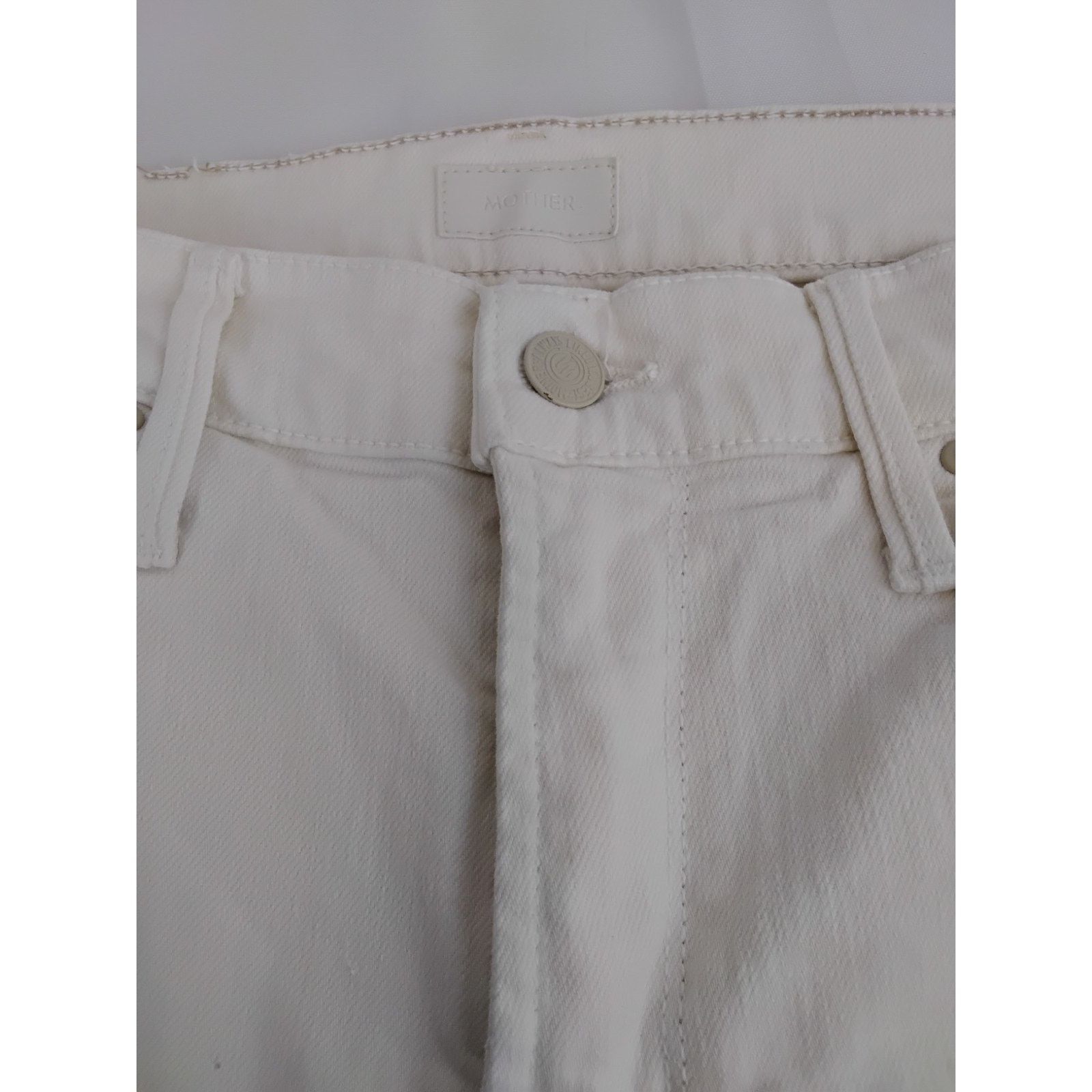 MOTHER Mother The Mid Rise Dazzler Jeans Women's 29 White Crop Size 29" - 6 Thumbnail