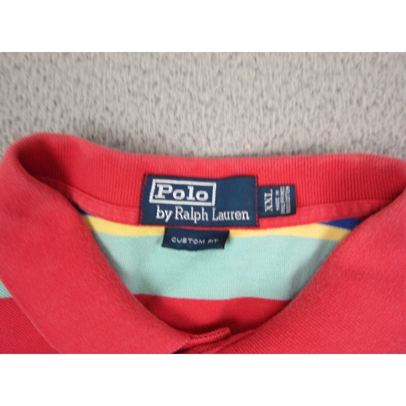 Polo Ralph Lauren VINTAGE Polo Ralph Lauren Polo Shirt Mens 2XL XXL Red Green Striped Pony Golf Size US XXL / EU 58 / 5 - 4 Thumbnail