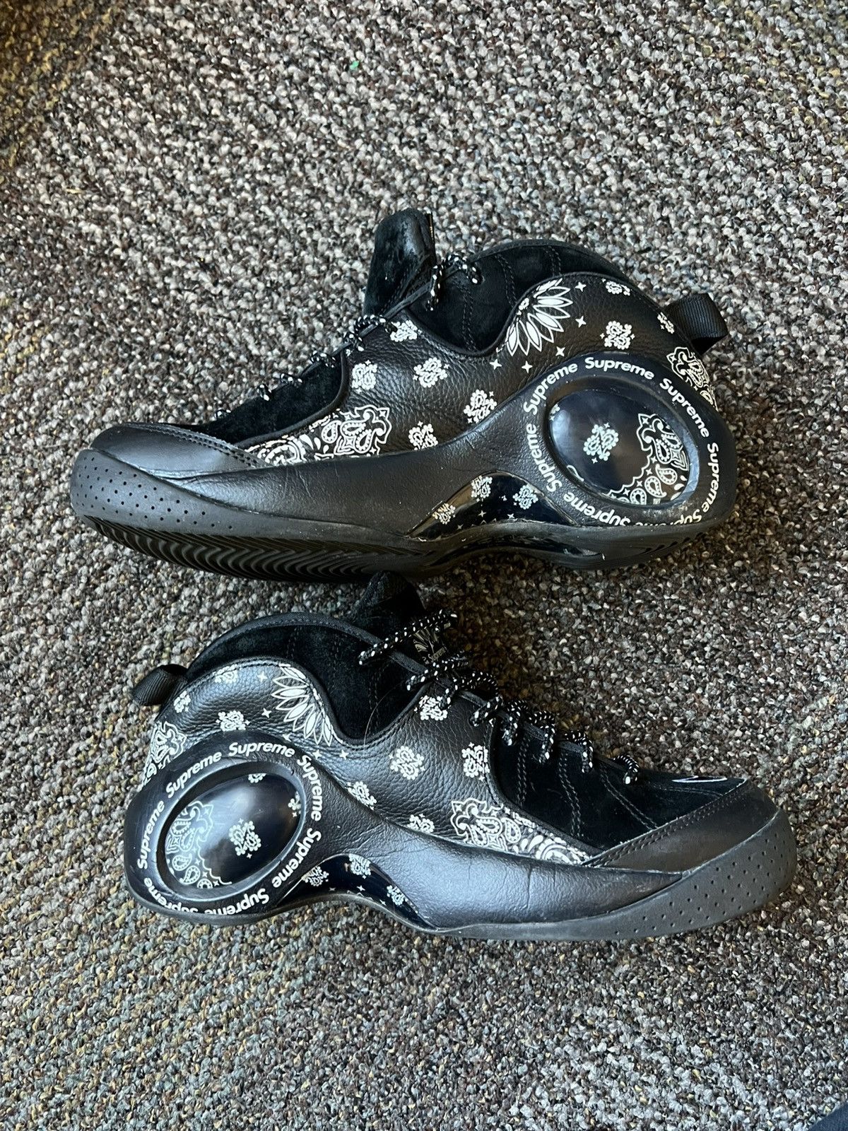 Nike × Supreme Supreme Zoom Flight 95 “Black Paisley” Size US 9 / EU 42 - 2 Thumbnail