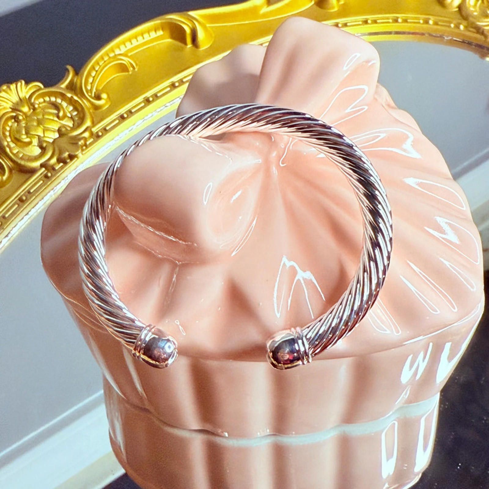 Other Silver Cable Twist Cuff Bracelet Open Bangle Classic NWT Size ONE SIZE - 5 Thumbnail