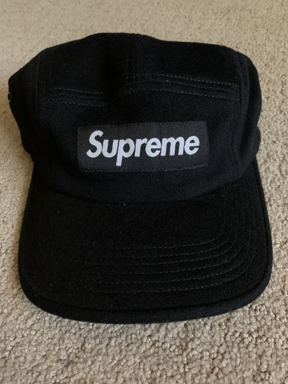 DV6011C Supreme　帽子　Wool camp cap ブラック Supreme Wool Camp Cap (FW20) - $58