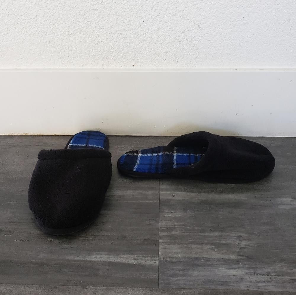 Designer Black Blue Plaid Detailed House Slipper Size US 7.5 / EU 40-41 - 1 Thumbnail