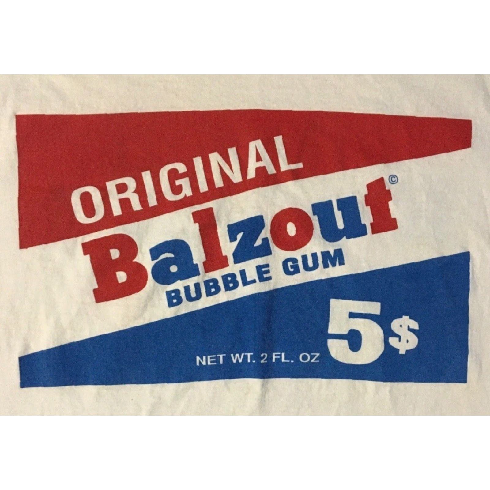 FUCT VINTAGE Balzout Shirt XL White 90s Bazooka Gum Joke Distressed Crackle Single Stitch Men T-Shirt Vintage 90s Surf Rock Punk USA US Made Xl Crude Fun Size US XL / EU 56 / 4 - 3 Thumbnail