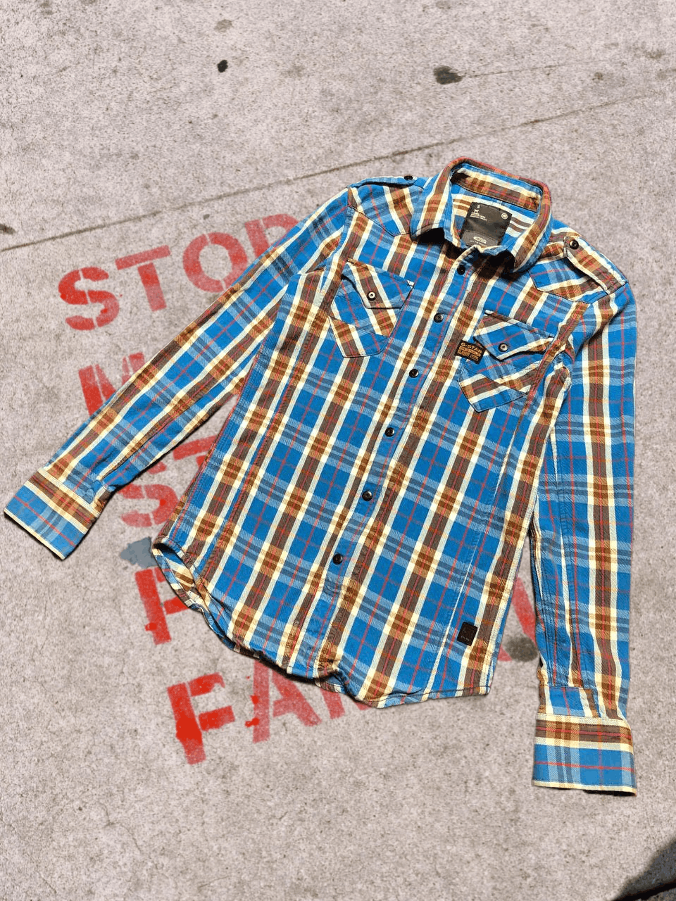 G-Star G STAR RAW Casual Shirt Long Sleeve check Plaid Button Up Size US S / EU 44-46 / 1 - 1 Thumbnail