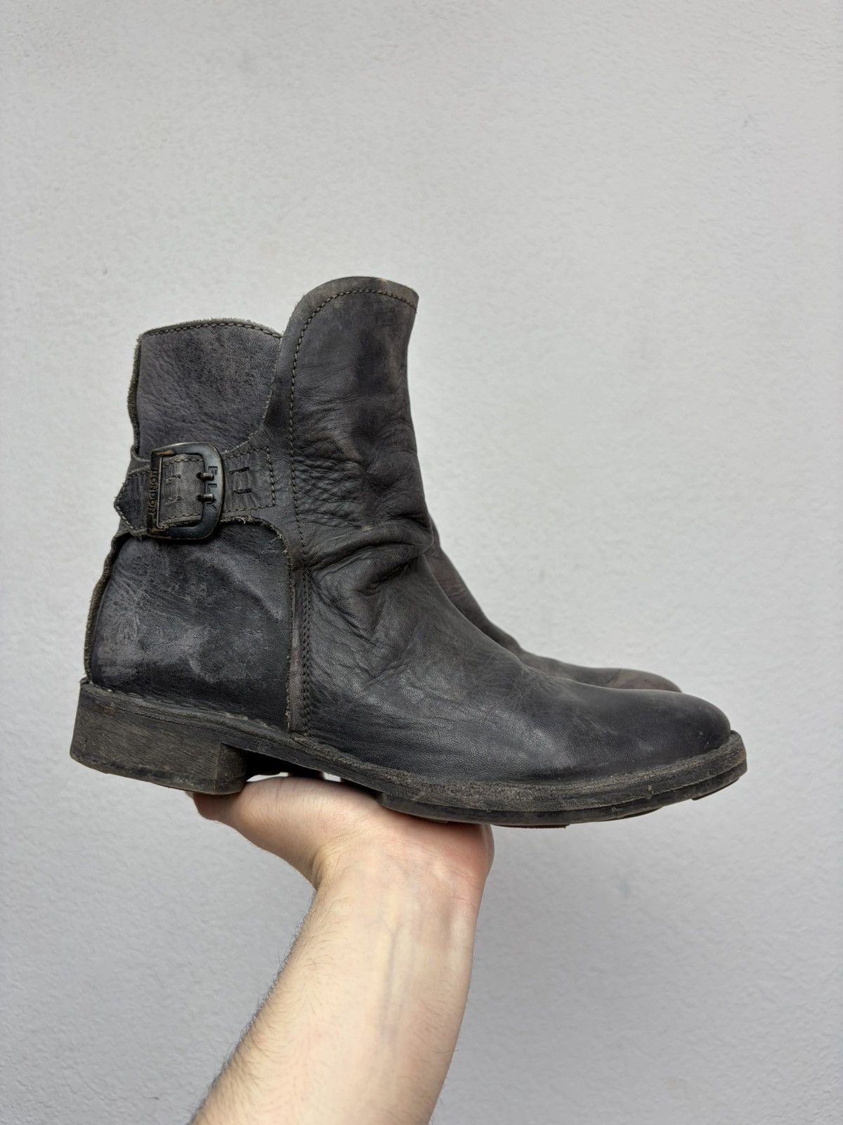 If Six Was Nine Vintage Y2K Guidi CCP Style Distressed Leather Biker Boots Size US 8 / EU 41 - 3 Thumbnail