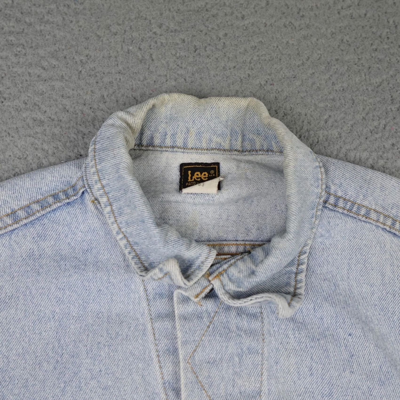 Lee VINTAGE Lee Jacket Mens Large Blue Denim Trucker Made In USA PATD-153438 70s 80s Size US L / EU 52-54 / 3 - 5 Thumbnail
