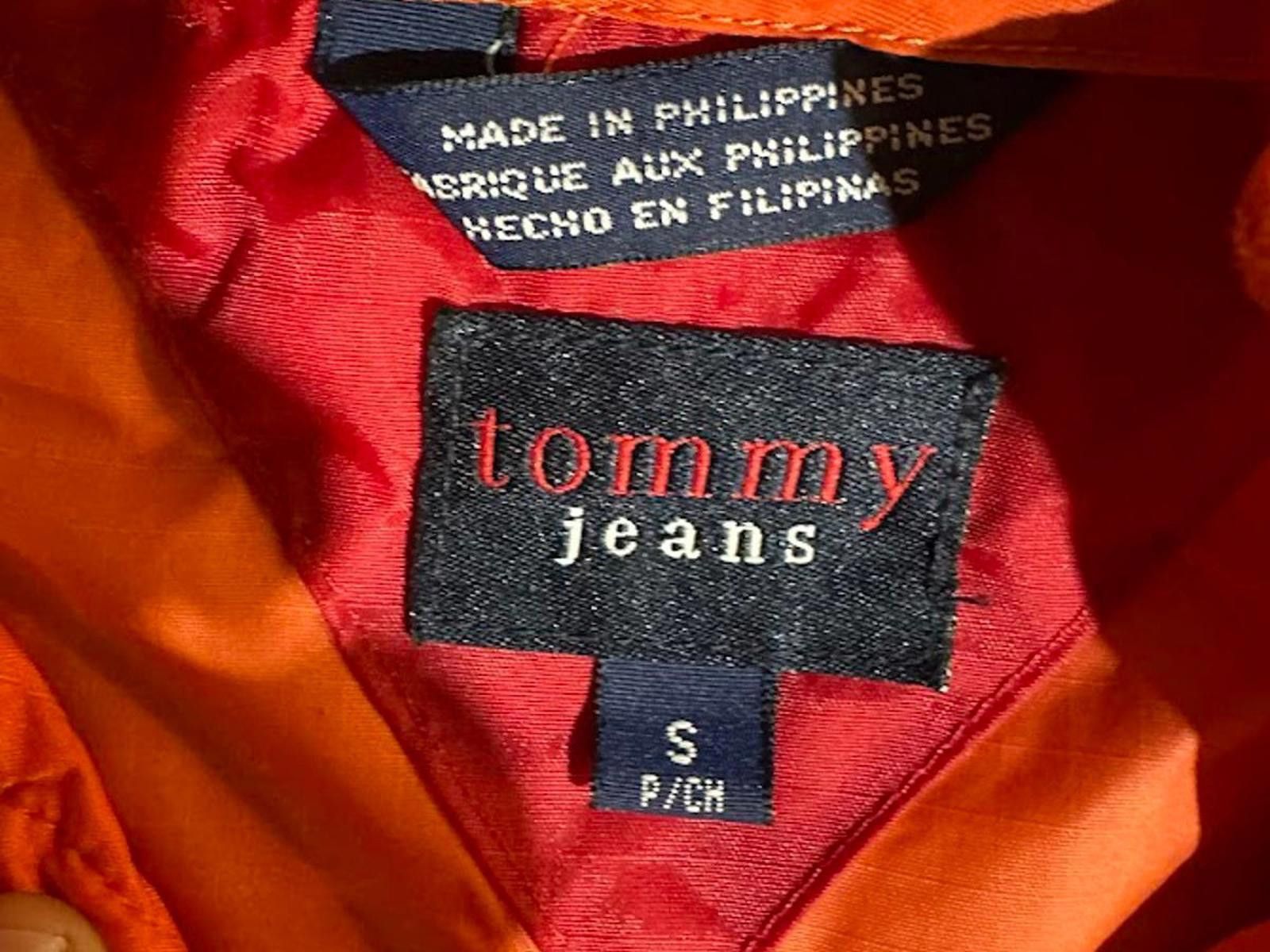 Tommy Hilfiger Tommy Jeans Orange Half-Zip Hooded Windbreaker S Size US S / EU 44-46 / 1 - 4 Thumbnail