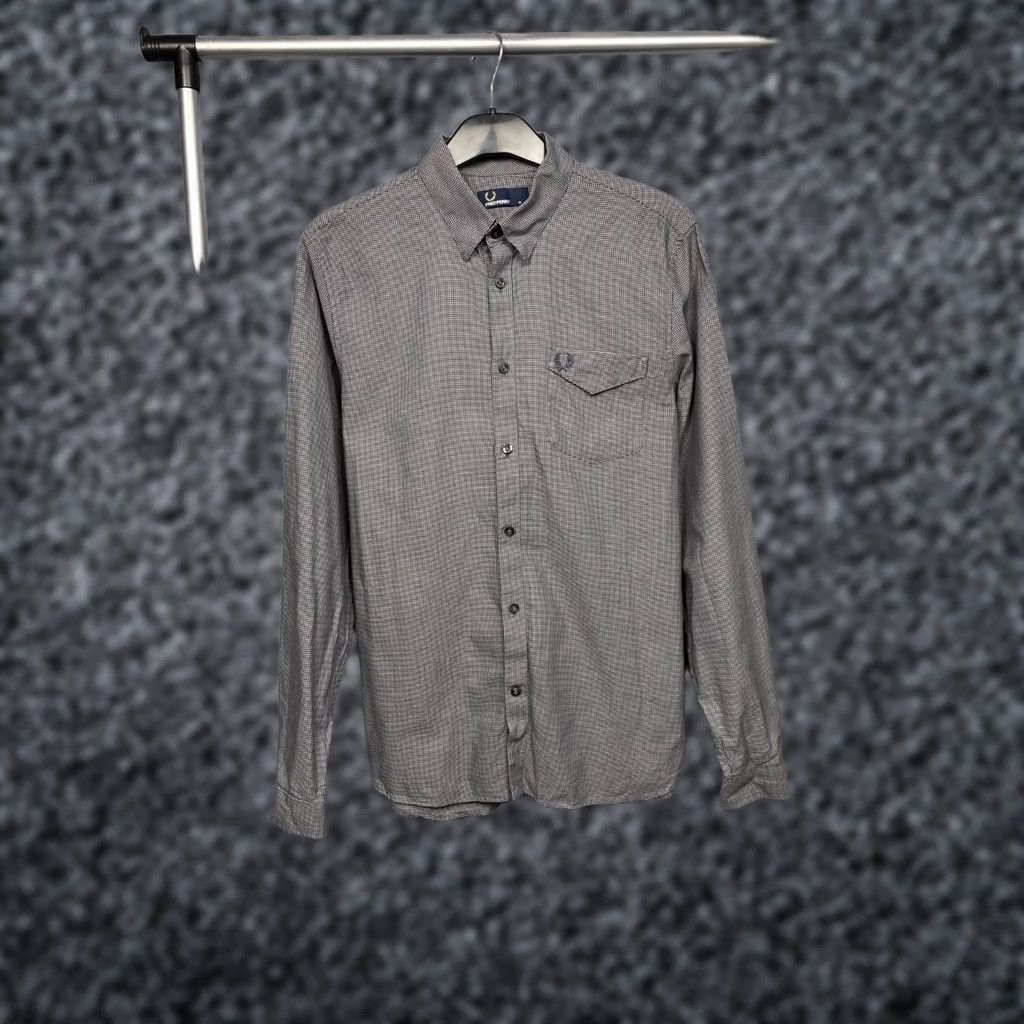Fred Perry Fred Perry Mens Long Sleeve Shirt Size M Grey Cotton Button-Up Collared Check Vintage: No Size US M / EU 48-50 / 2 - 1 Thumbnail