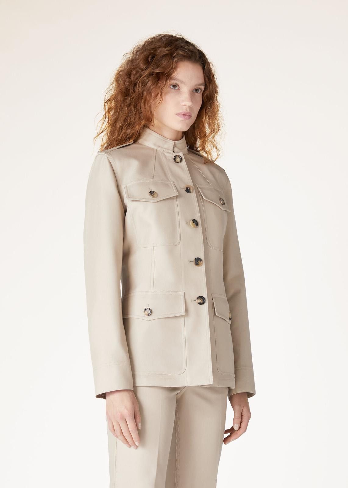 Loro Piana o1srvl11e0125 FAN6659 Ashley Cotton Jacket in Beige Size XS / US 0-2 / IT 36-38 - 3 Thumbnail