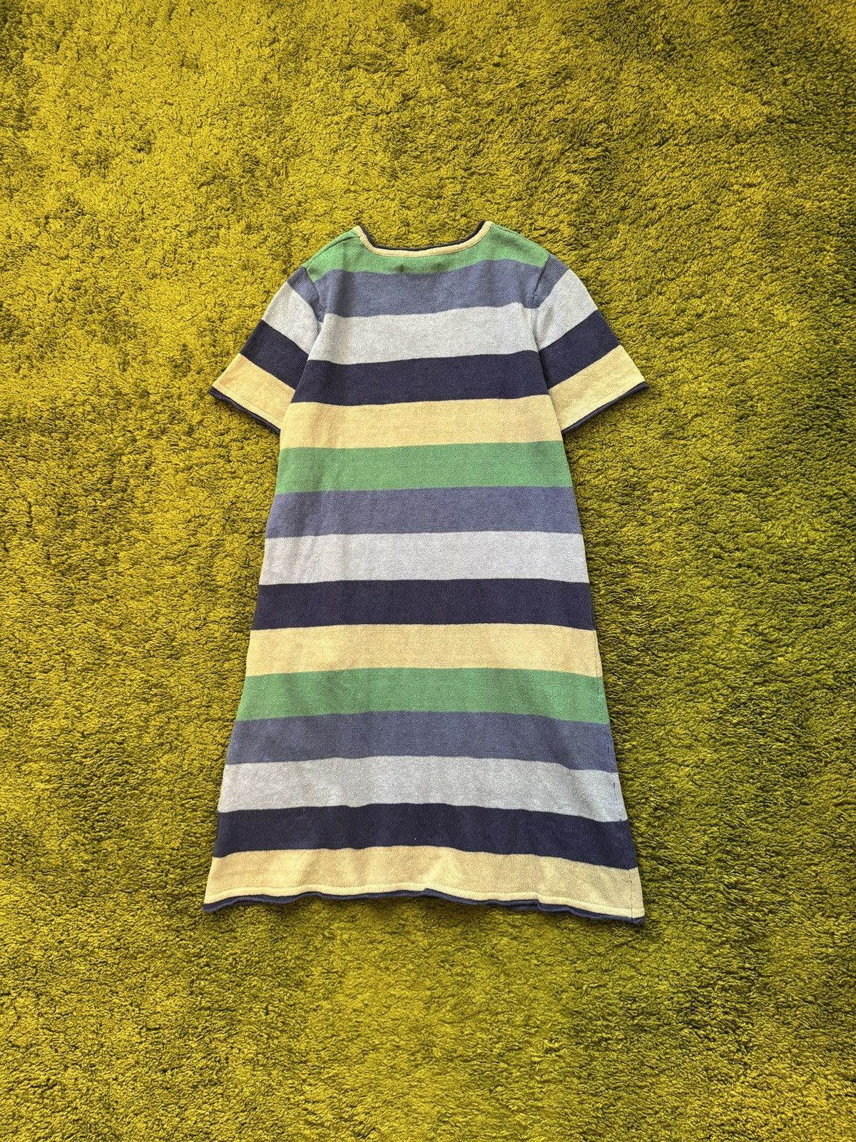 Designer Gudrun Sjoden avant garde linen blend striped knit dress Size M / US 6-8 / IT 42-44 - 2 Thumbnail