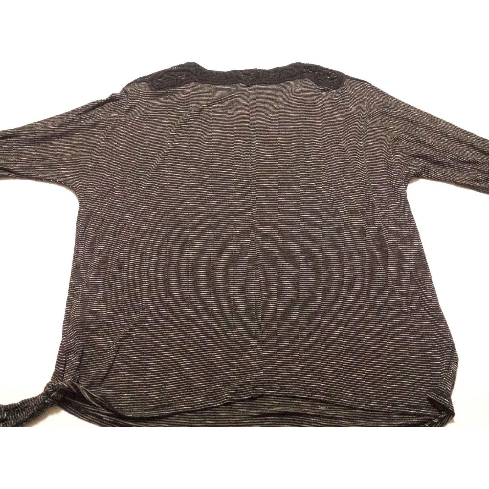 Vintage Catherines Blouse Short Sleeve Round Neck Black Striped 0X Plus Womens Top Shirt Size XL / US 12-14 / IT 48-50 - 8 Thumbnail