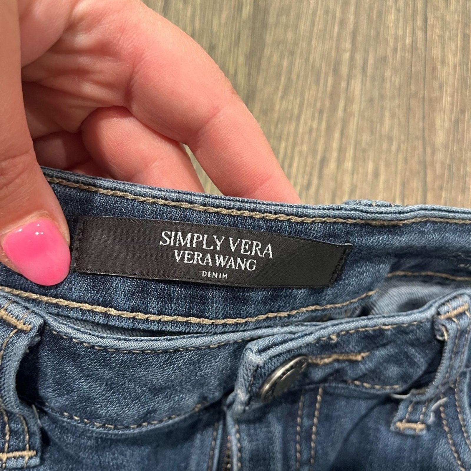Vintage Simply Vera Wang Jeans Bootcut Mid Rise Medium Wash Size 2 Size 26" / US 2 / IT 38 - 8 Thumbnail