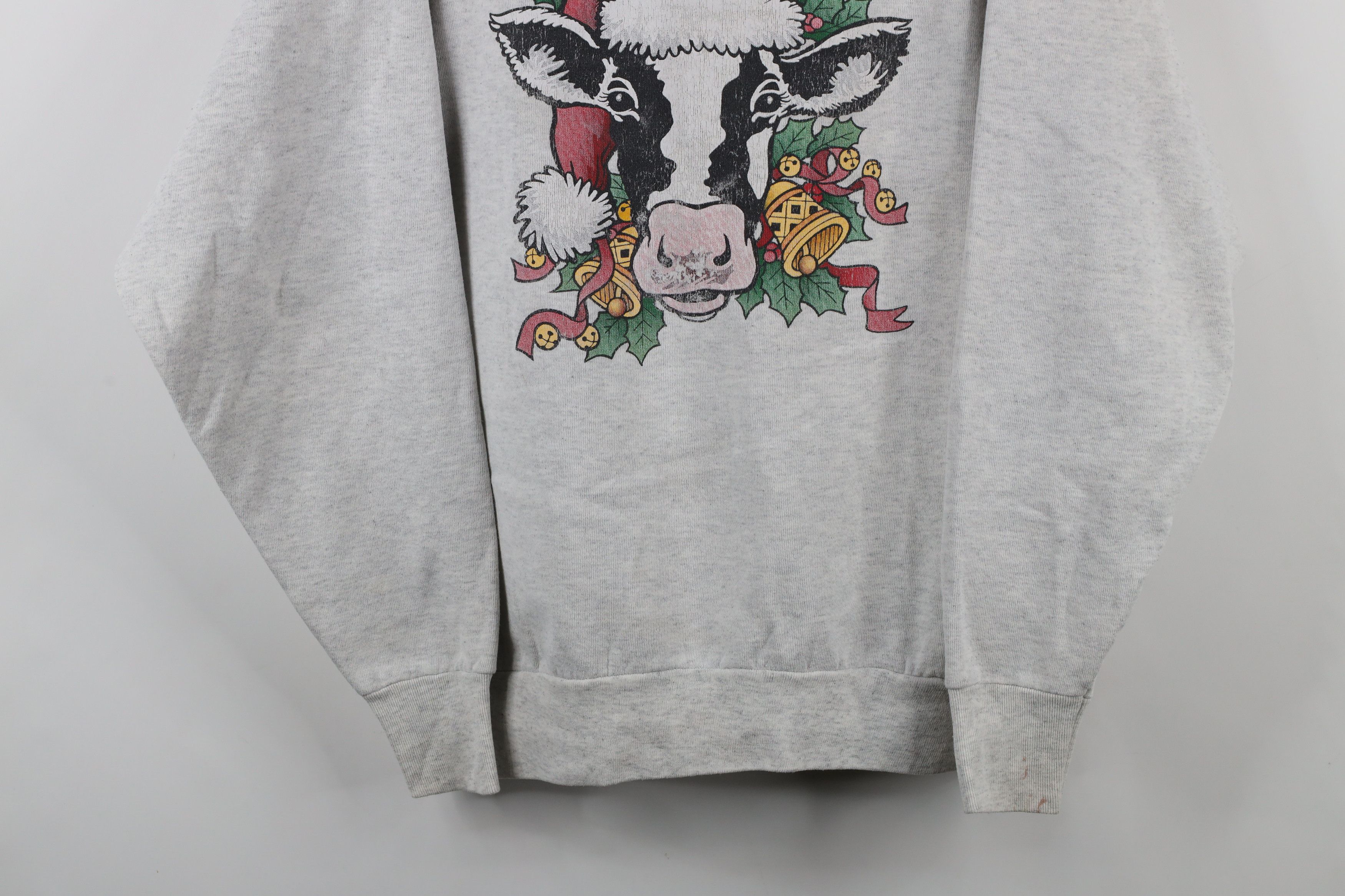 Vintage Vintage 90s Streetwear Christmas Dairy Cow Sweatshirt USA Size XL / US 12-14 / IT 48-50 - 3 Thumbnail