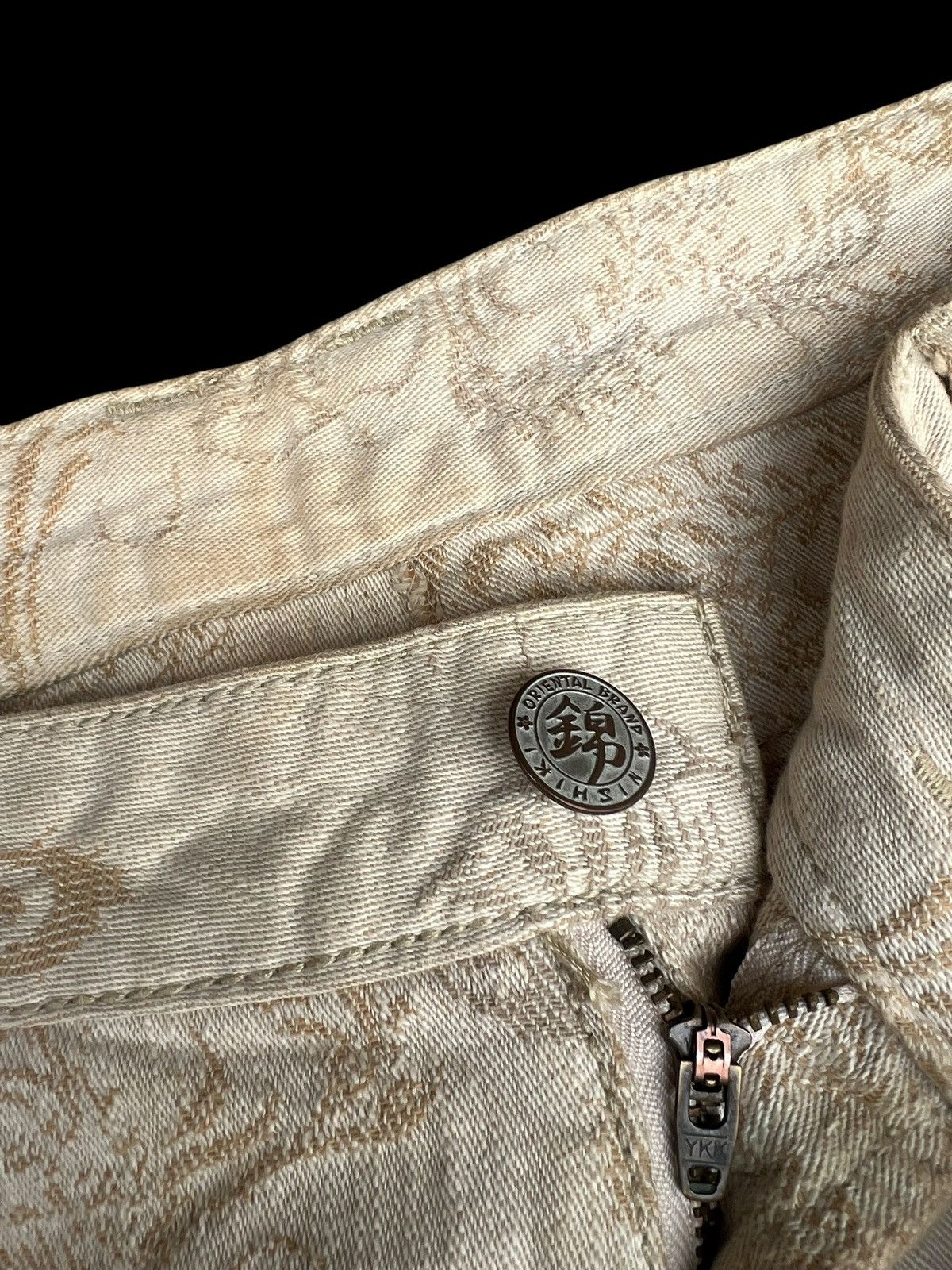 Vintage Dirty Mud Nishiki Oriental Brand Embroidery Denim Jeans Size US 38 / EU 54 - 5 Thumbnail
