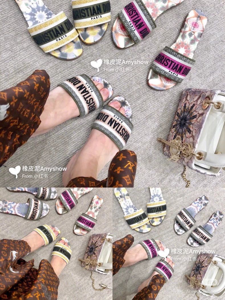 Dior Dior Logo Embroidered Slide Sandals Size 38-2506 Size US 7.5 / IT 37.5 - 6 Thumbnail