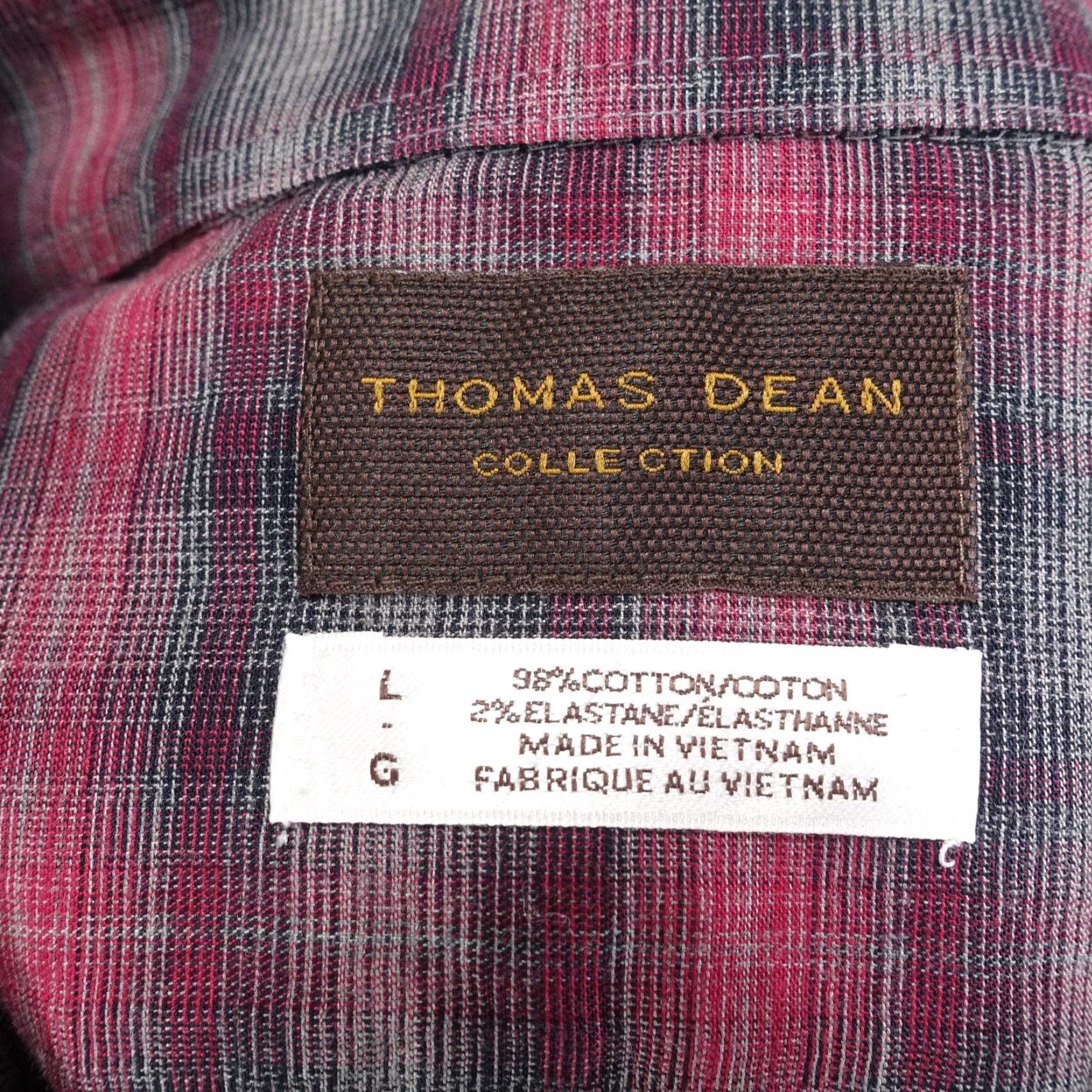 Vintage VINTAGE Thomas Dean Shirt Men Large Red Gray Plaid Button-Up Casual Stretch Cotton Size US L / EU 52-54 / 3 - 6 Thumbnail