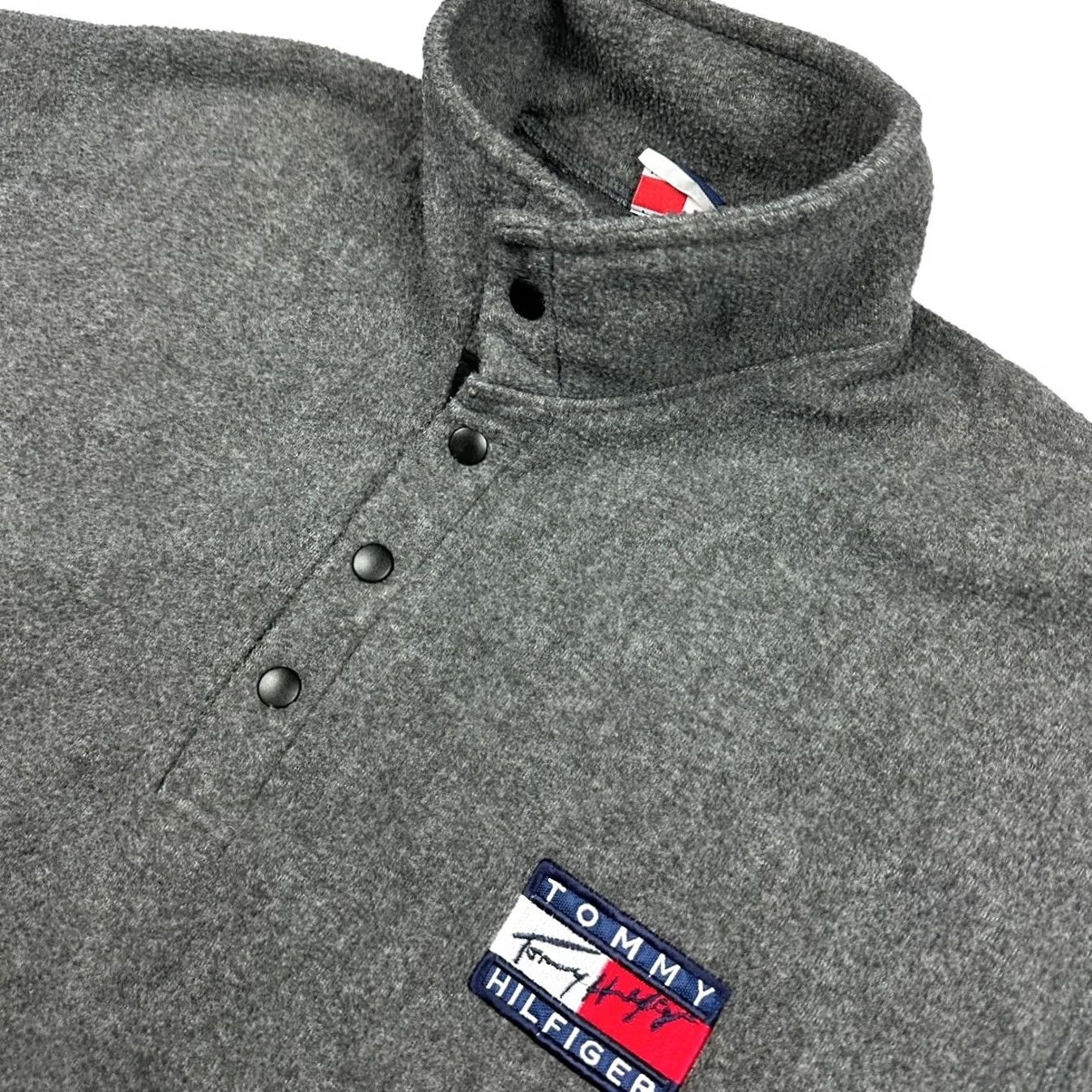 Tommy Bahama VINTAGE Tommy Bahama Flag Fleece Pullover Jacket Mens Gray Large Snap Size US L / EU 52-54 / 3 - 2 Thumbnail