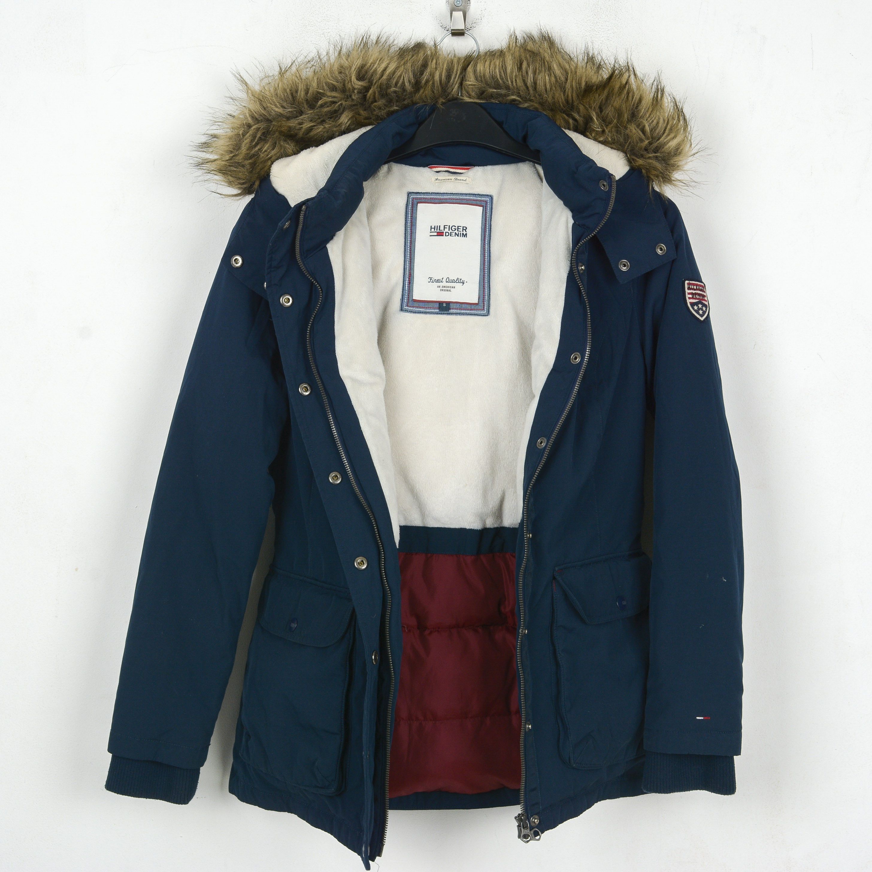 Tommy Hilfiger S Parka Hooded Jacket Insulated Down Feathers Coat Padded Size S / US 4 / IT 40 - 2 Thumbnail