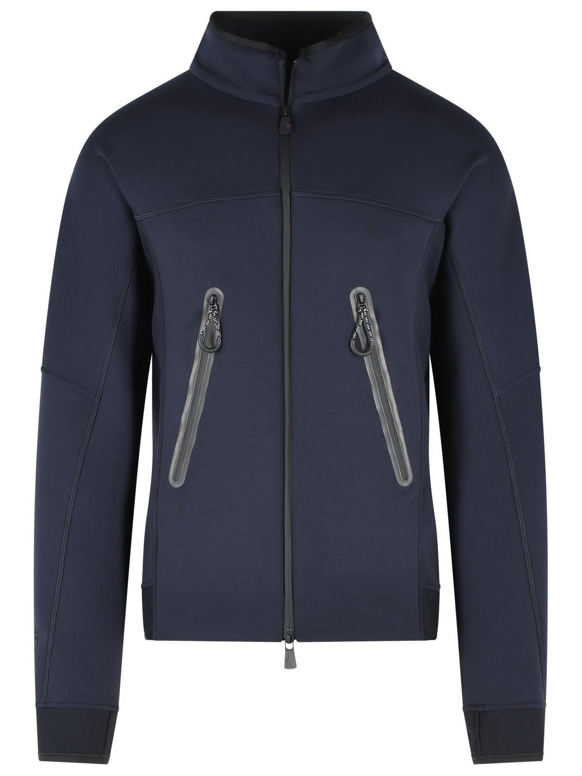 Moncler Grenoble MONCLER GRENOBLE Dark Blue Polyester Blend Logo Sweatshirt With Zip Size US L / EU 52-54 / 3 - 1 Thumbnail