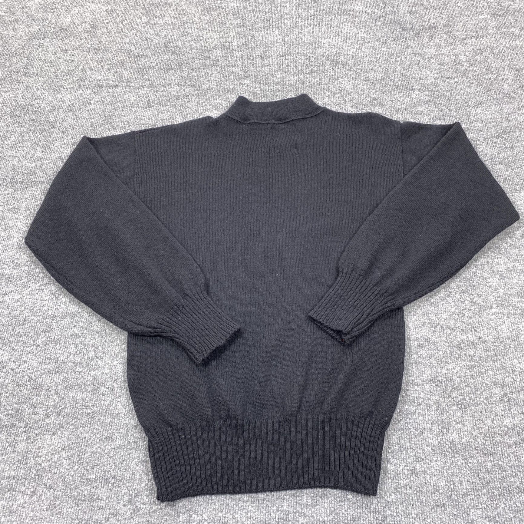 Vintage VINTAGE US Military Sweater Mens Large Black Mock Neck Wool 70s Size US L / EU 52-54 / 3 - 3 Thumbnail