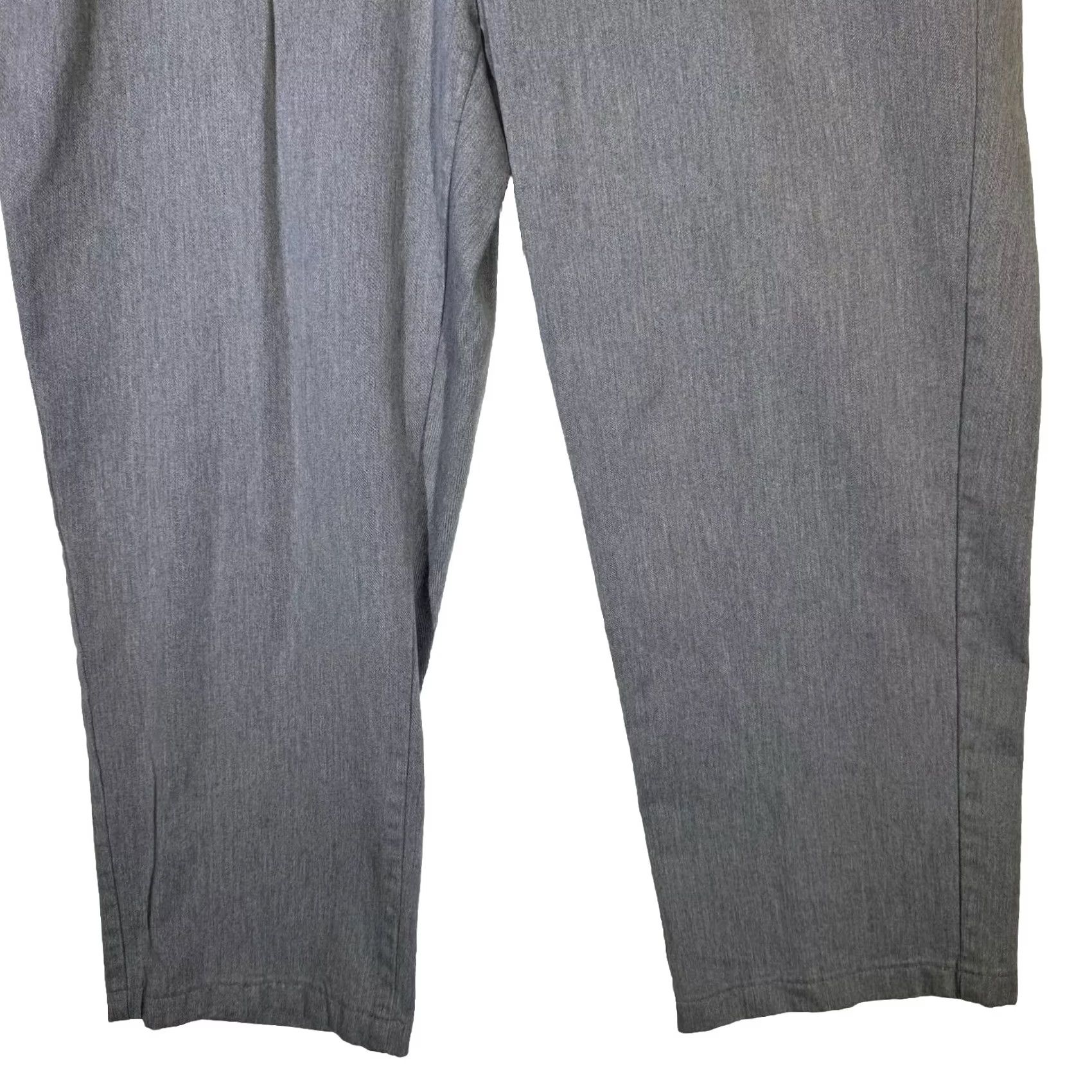 Lands' End Lands' End Men's Gray 100% Cotton Straight-Leg Pants, Size 42 — Classic Dress Pants, Regular Fit, Flat Front, Breathable, Machine Washable Size US 42 / EU 58 - 3 Thumbnail