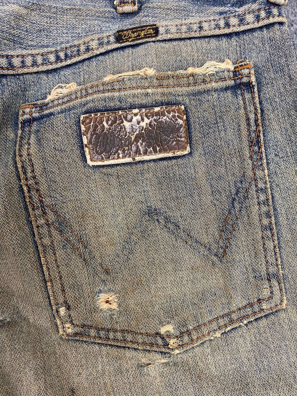 Vintage vintage wrangler distressed denim nice design Size US 32 / EU 48 - 4 Thumbnail