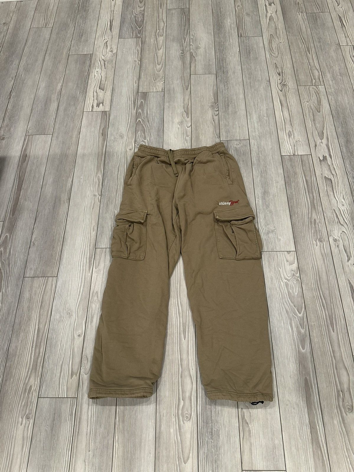Army Green Stussy Cargo Sweatpants