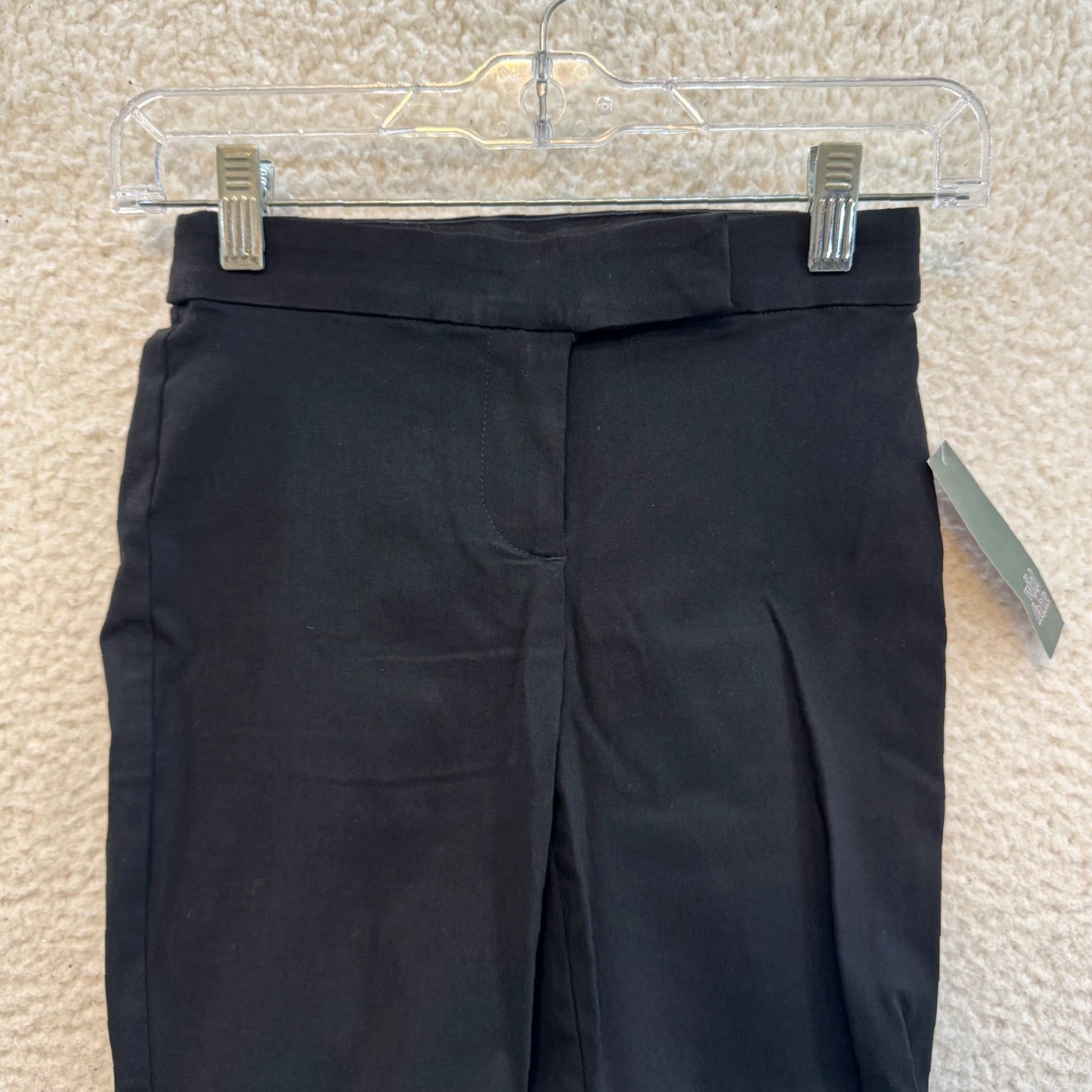 Vintage NWT Black Capri Pants 00 0 23 24 Mid Rise Stretch Office Siren Womens Capri Pants Size 25" / US 0 / IT 36 - 3 Thumbnail