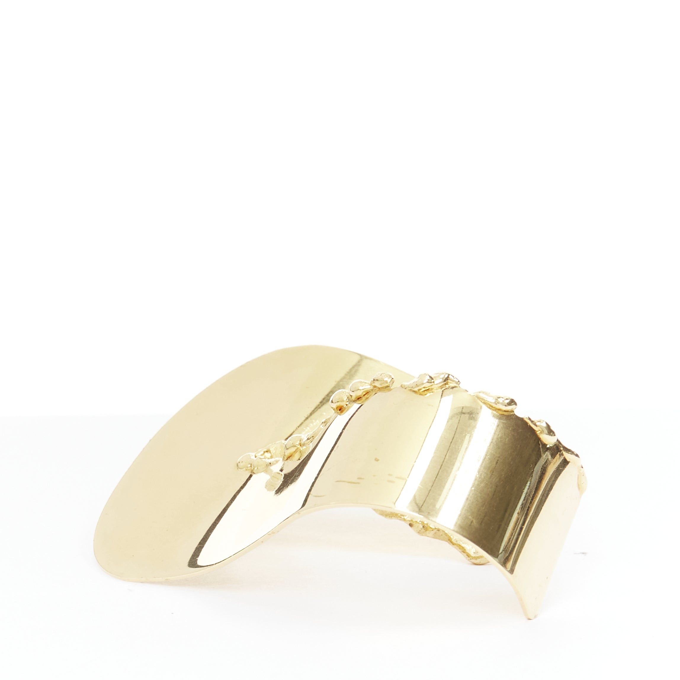 Celine rare OLD CELINE Phoebe Philo Runway Devoured gold tear statement bangle cuff S Size ONE SIZE - 1 Thumbnail