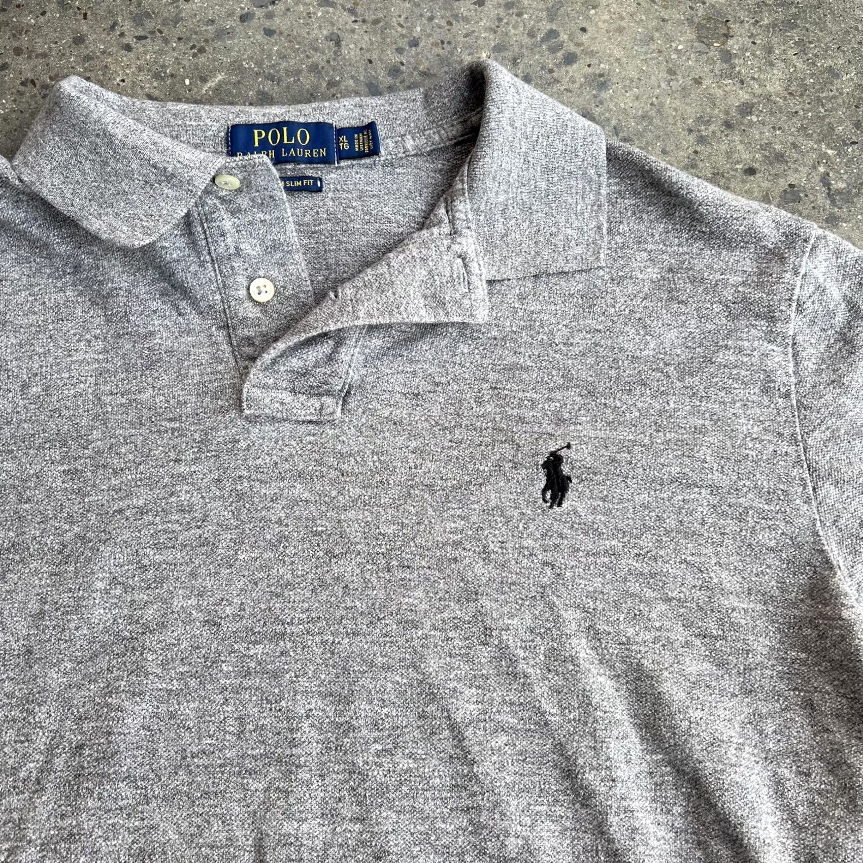 Polo Ralph Lauren Polo Ralph Lauren Polo Shirt Mens XL Gray Custom Slim Fit Pony Logo Casual Size US XL / EU 56 / 4 - 2 Thumbnail