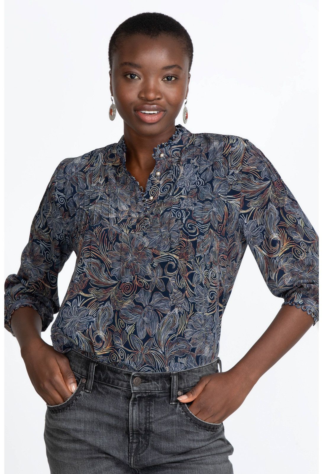 Johnny Was Johnny Was Jade Venus Peasant Top Floral Paisley Silk S Size S / US 4 / IT 40 - 3 Thumbnail