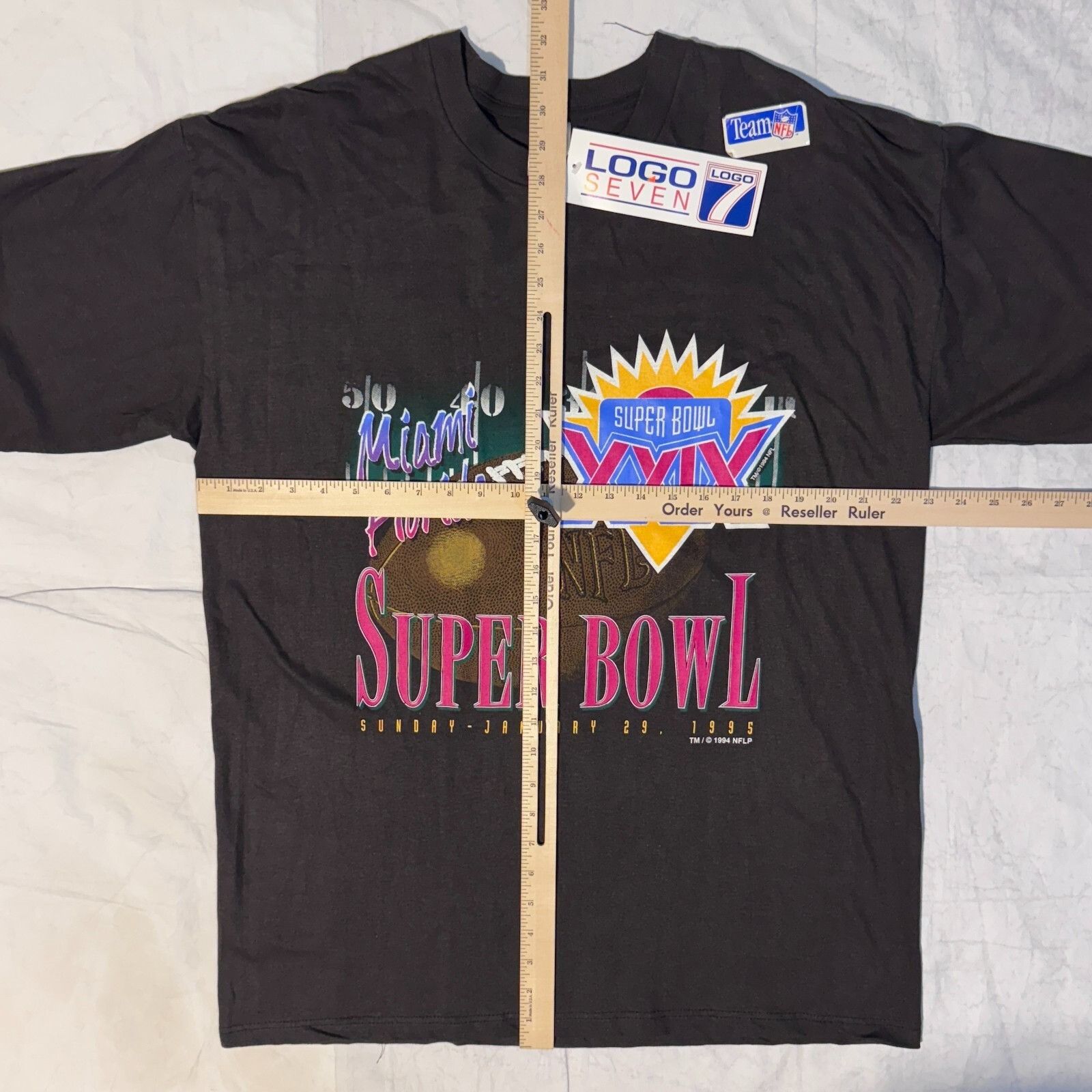 Logo 7 Vintage 1995 NFL Super Bowl XXIX Miami Florida Logo 7 Tshirt Size US XL / EU 56 / 4 - 5 Thumbnail