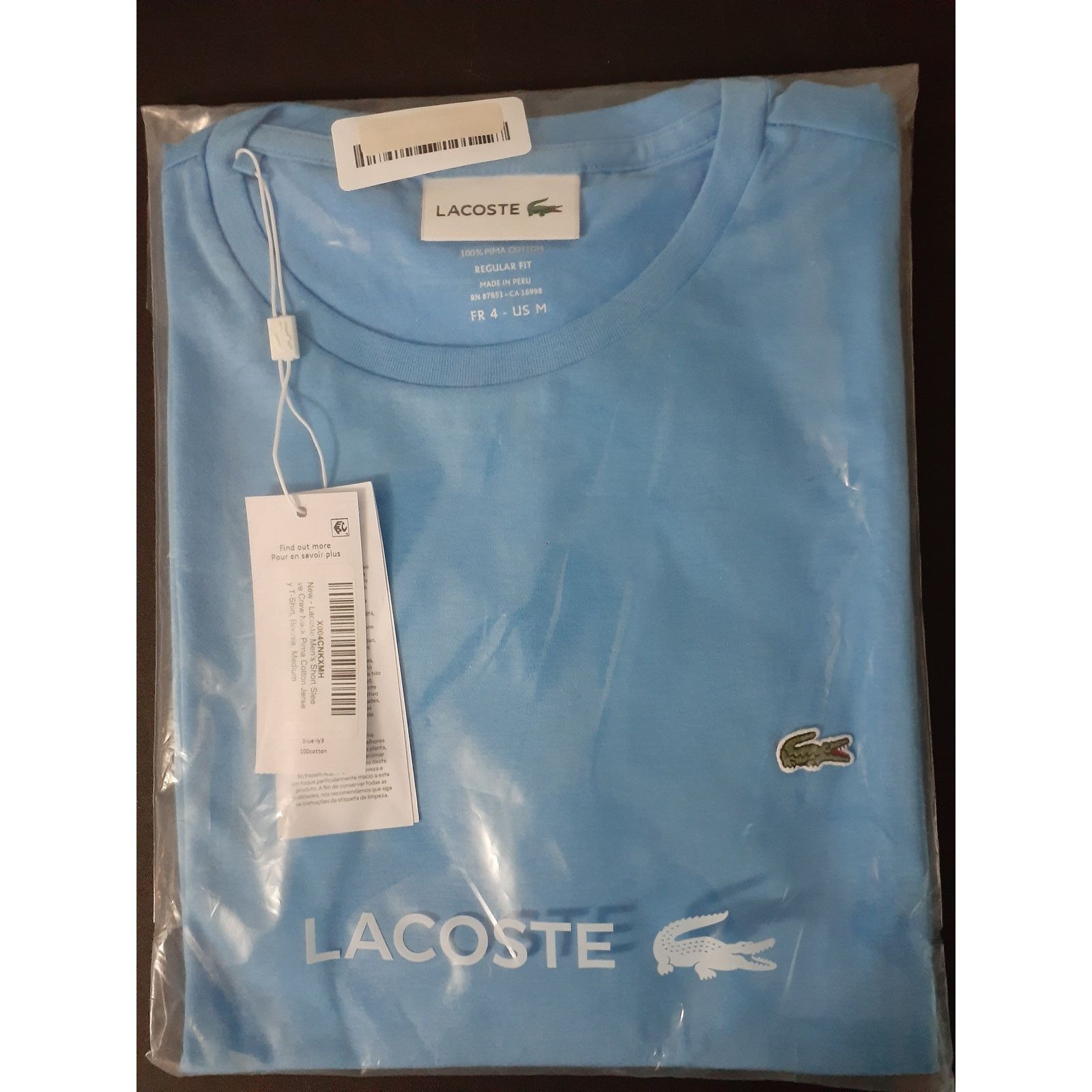 Lacoste Lacoste Men's Crew Neck Pima Cotton Jersey T-Shirt Bonnie M Size US M / EU 48-50 / 2 - 2 Thumbnail