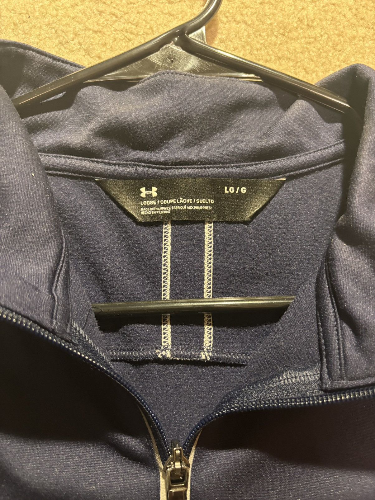 Under Armour Under Armour Shirt Mens L Navy Fleece 1/4 Zip Pullover Golf Size US L / EU 52-54 / 3 - 2 Thumbnail