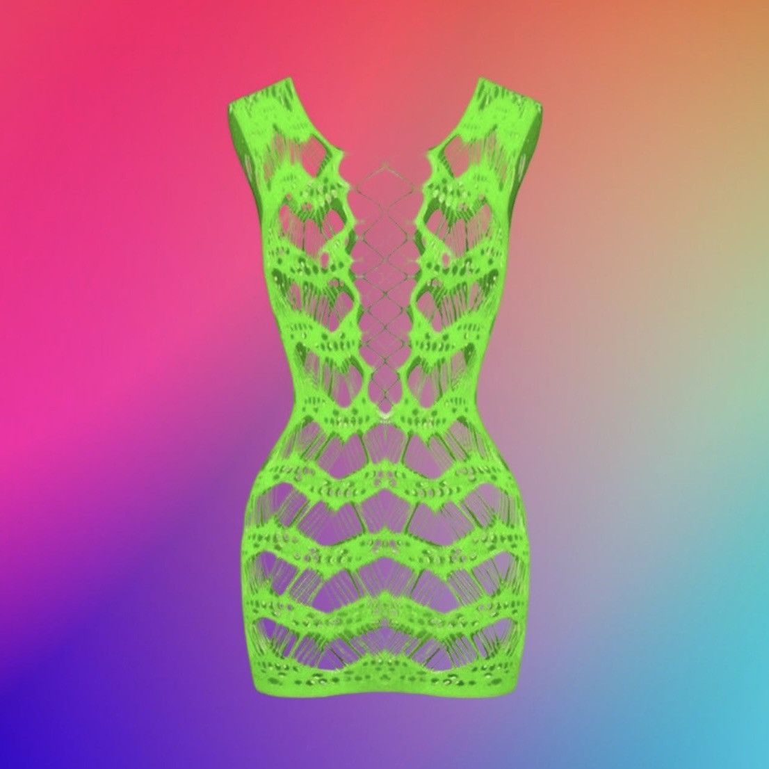 Other Sexy sleeveless green lace mesh bodycon mini dress lingerie Size ONE SIZE - 1 Thumbnail