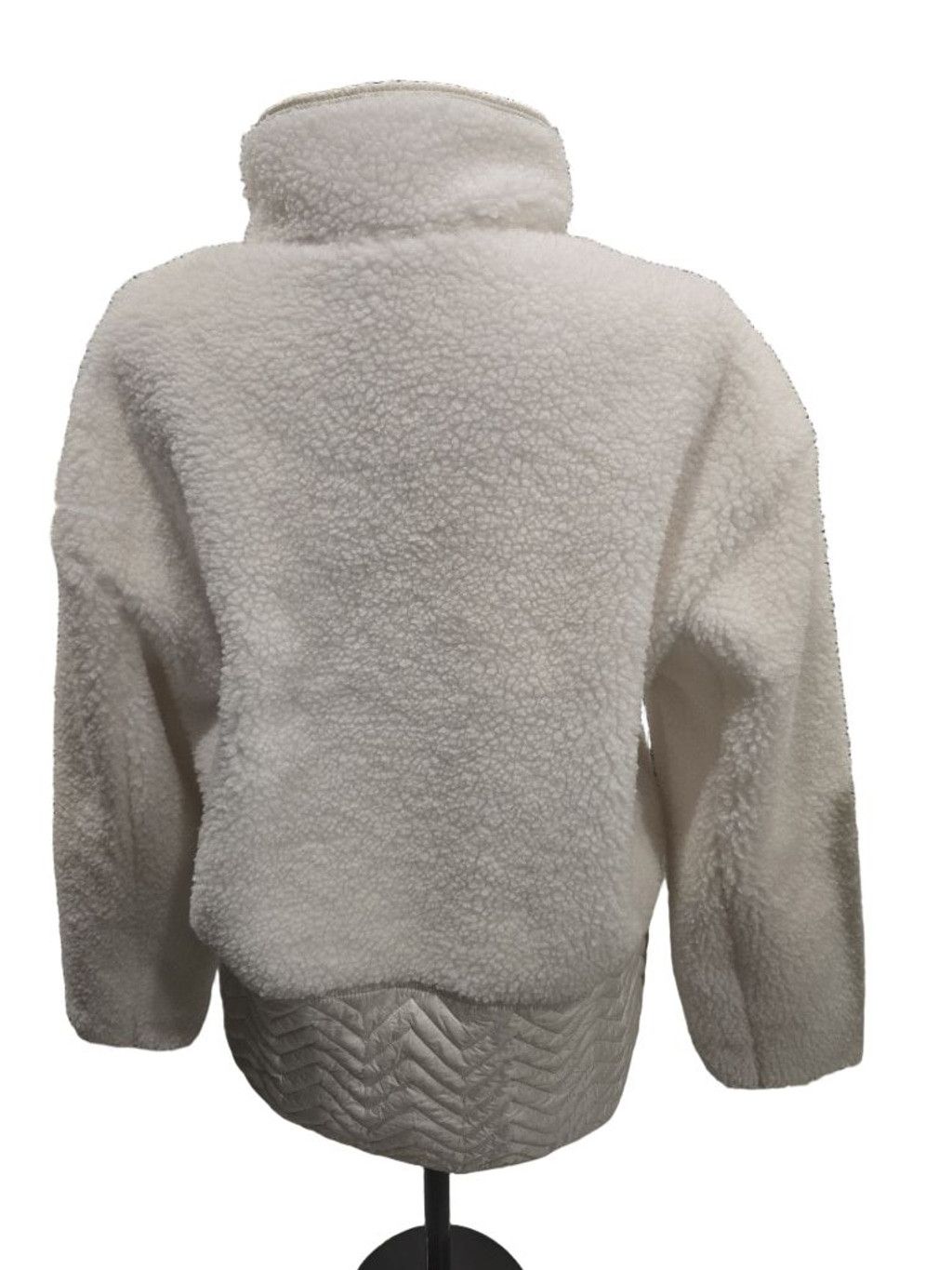 Athleta Athleta White Sherpa Fleece Snap Pullover Sweatshirt L Size L / US 10 / IT 46 - 2 Thumbnail