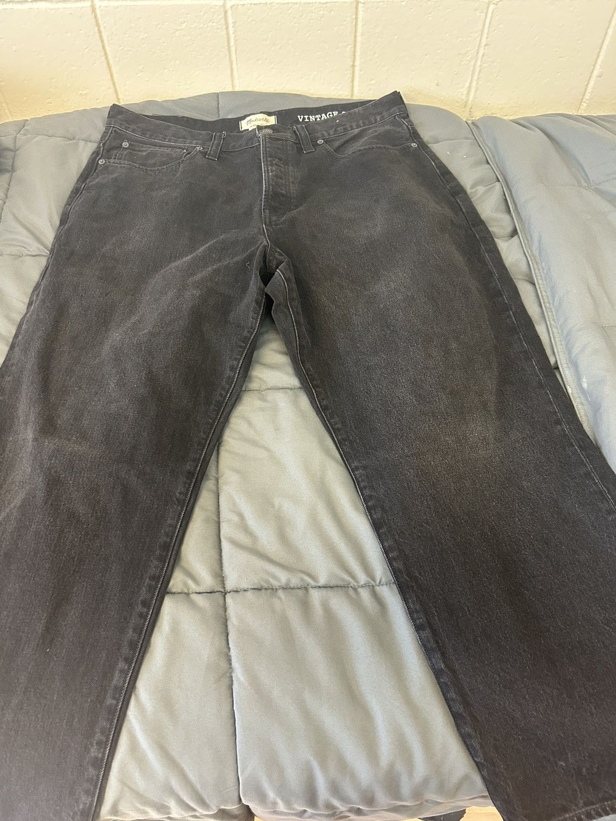 Image of Madewell Baggy Black Denim Jeans, Men's (Size 38)