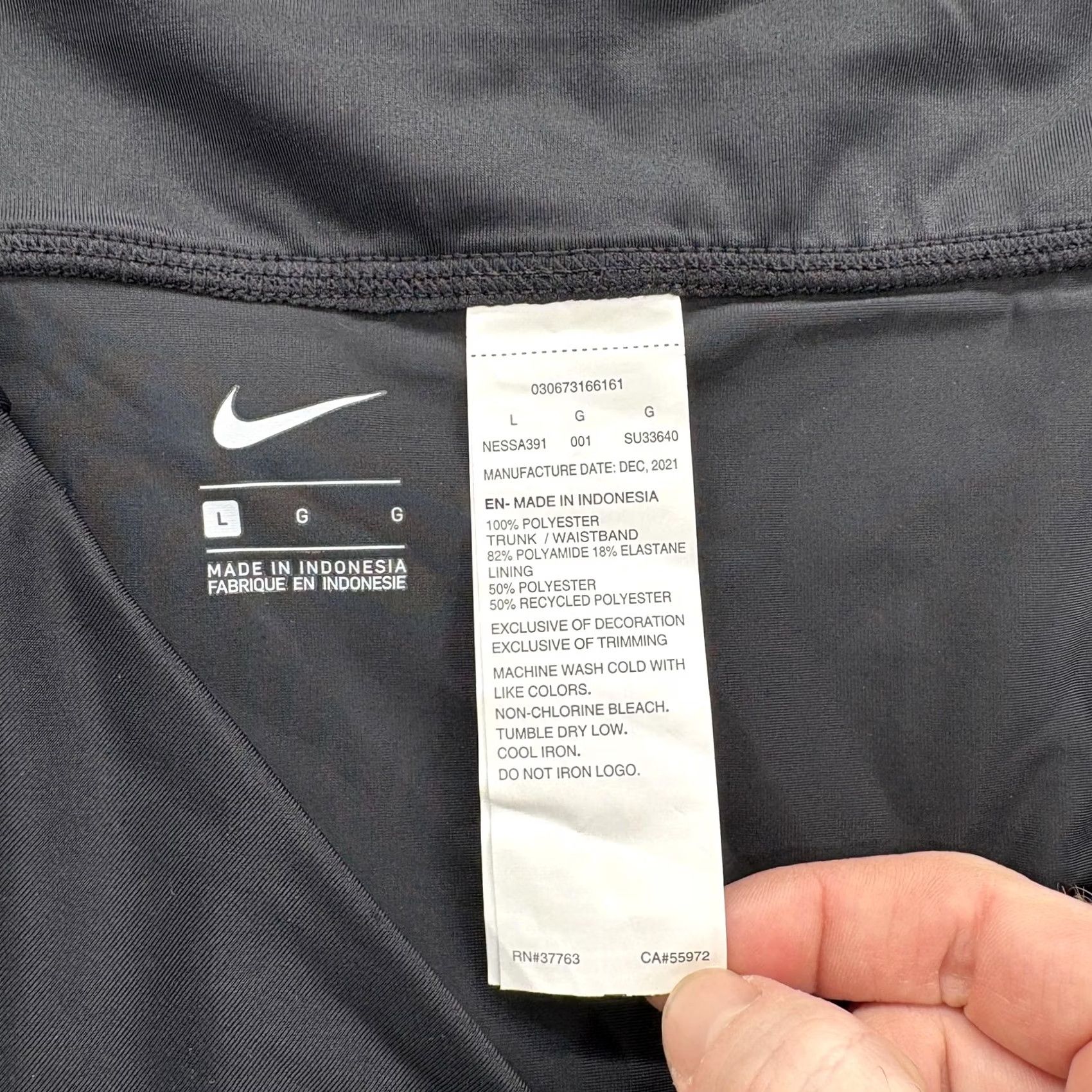Nike Nike Swim Skirt Bottom Womens Large Black Built-In Brief Lined Stretch Outdoors Size 36" / US 14 / IT 50 - 6 Thumbnail