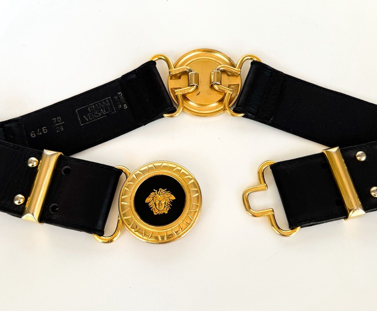 Versace Gianni Versace black leather belt Medusa head 4 buckles Size ONE SIZE - 6 Thumbnail