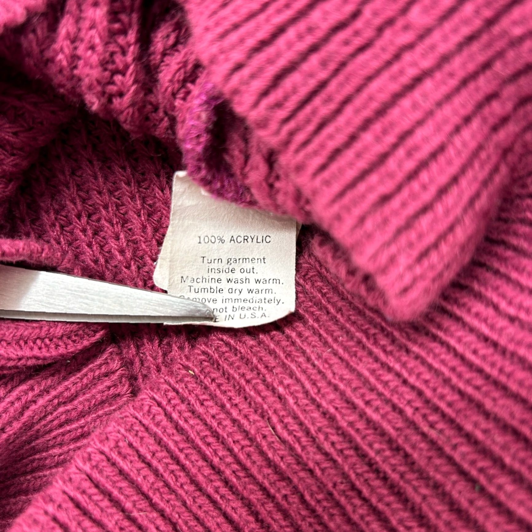 Pinko VINTAGE Le Tigre Sweater Womens M Pink Pullover Cable Knit Acrylic USA 90s Size M / US 6-8 / IT 42-44 - 6 Thumbnail