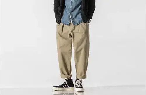 Japanese Brand 21SS Indigo Union Japan Khaki City Worker Cropped Pants Size US 34 / EU 50 - 1 Thumbnail