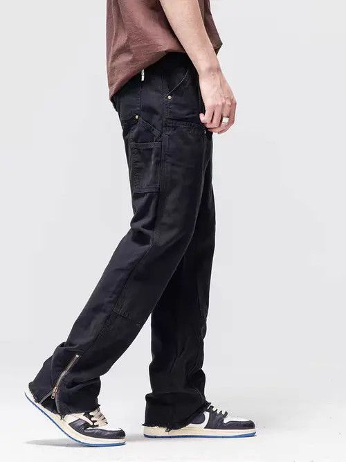 VIBE Vintage High Street Loose Casual Black Workwear Jeans Size US 34 / EU 50 - 2 Thumbnail