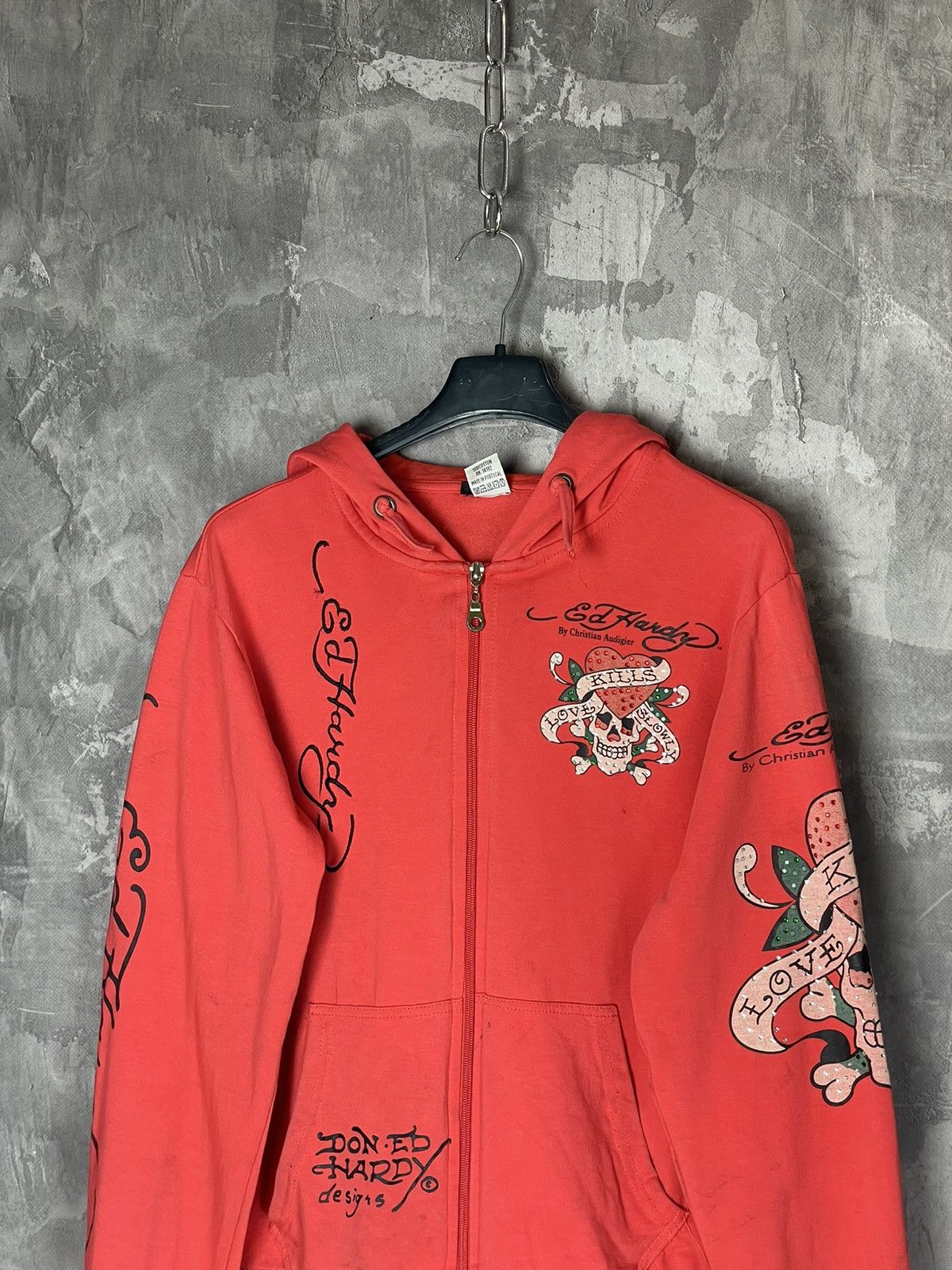 Christian Audigier × Ed Hardy × Japanese Brand Christian Audigier Ed Hardy Zip up Hoodie rare Size S / US 4 / IT 40 - 2 Thumbnail
