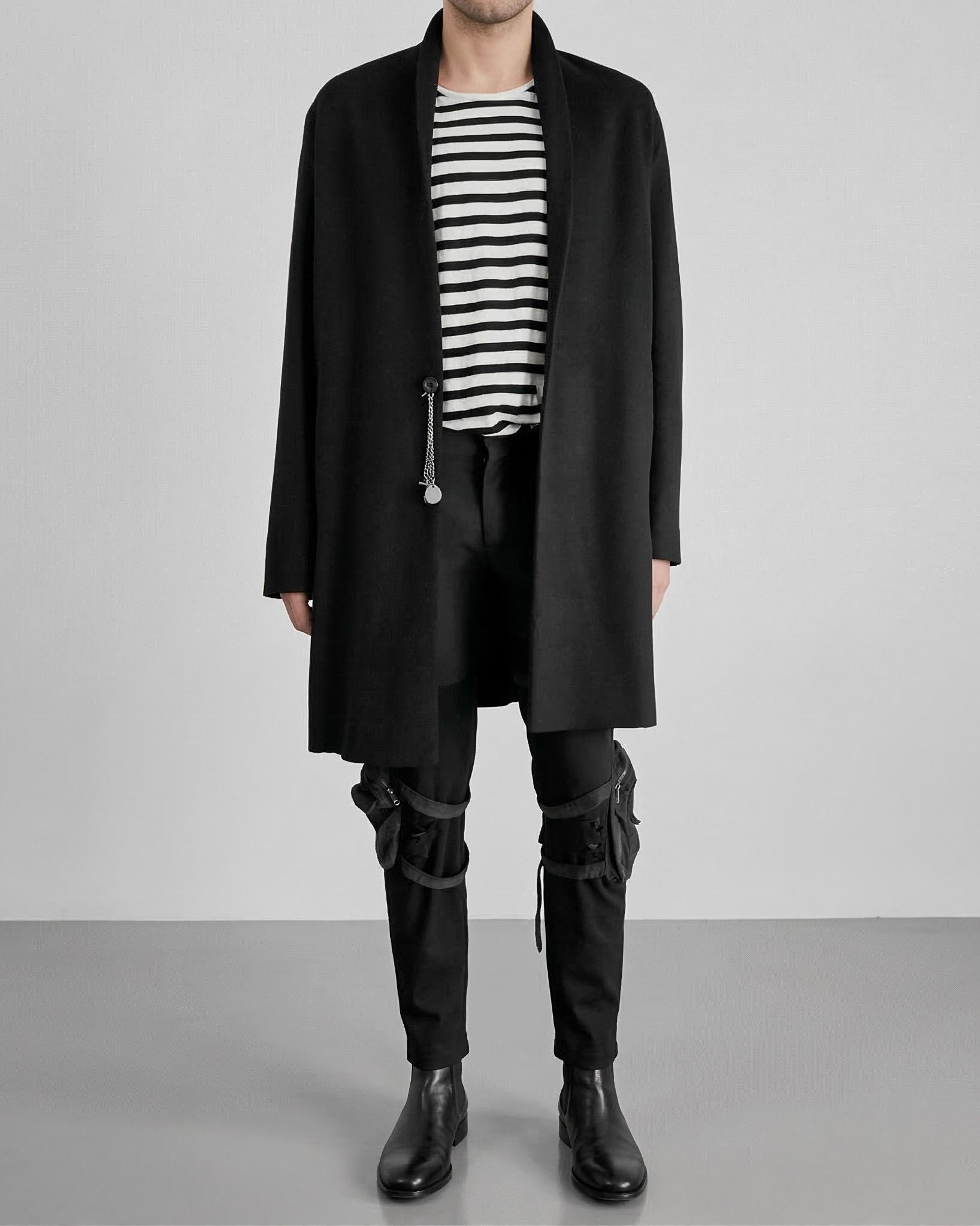 Attachment Cashmere Blend Shawl Collar Coat with Chain Fastener Size US XL / EU 56 / 4 - 1 Thumbnail