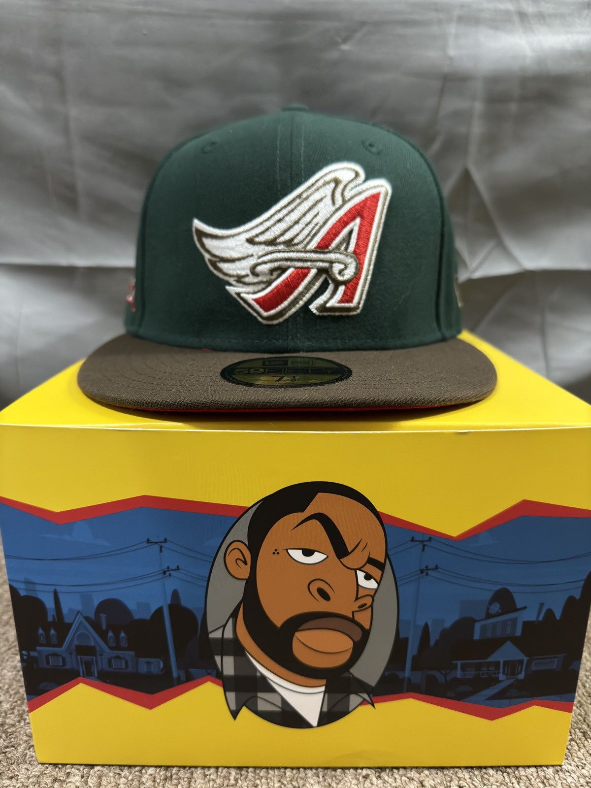 image of Hat x Hat Club Hard To Find Angels Fitted Size 7 1/8 in Green, Men's