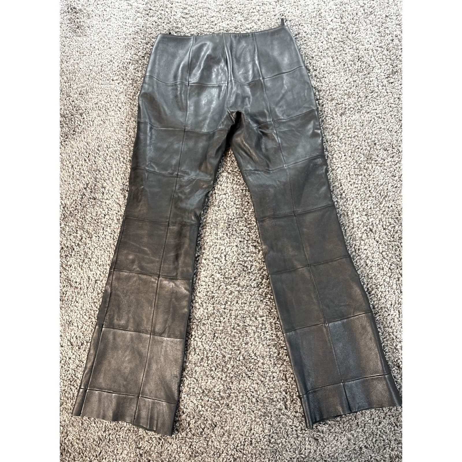 Vintage VINTAGE Wilsons Leather Pants Women 32x31 Black Bootcut Patchwork 90s Gothic Grunge Dress Pants Mens? Size 24" / US 00 / IT 34 - 6 Thumbnail