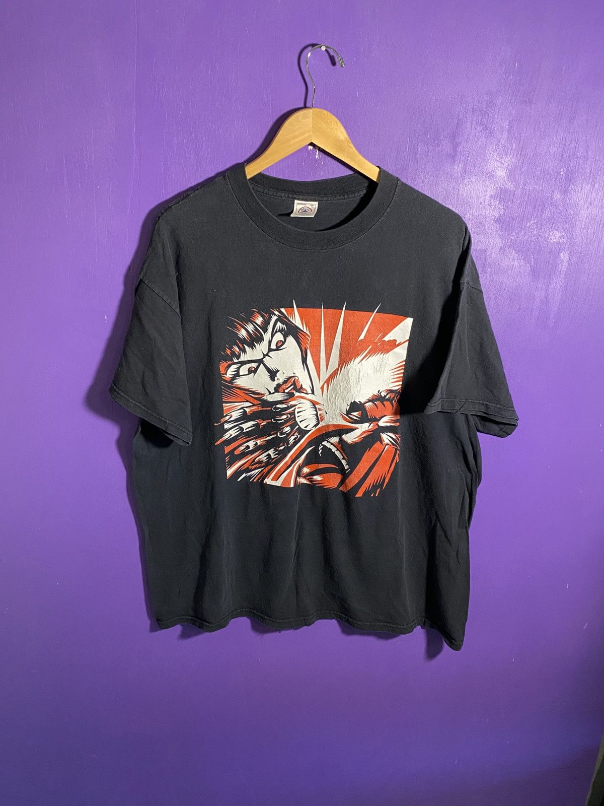 Band Tees Vintage 90s KMFDM anime style faded band tee Size US XL / EU 56 / 4 - 1 Thumbnail